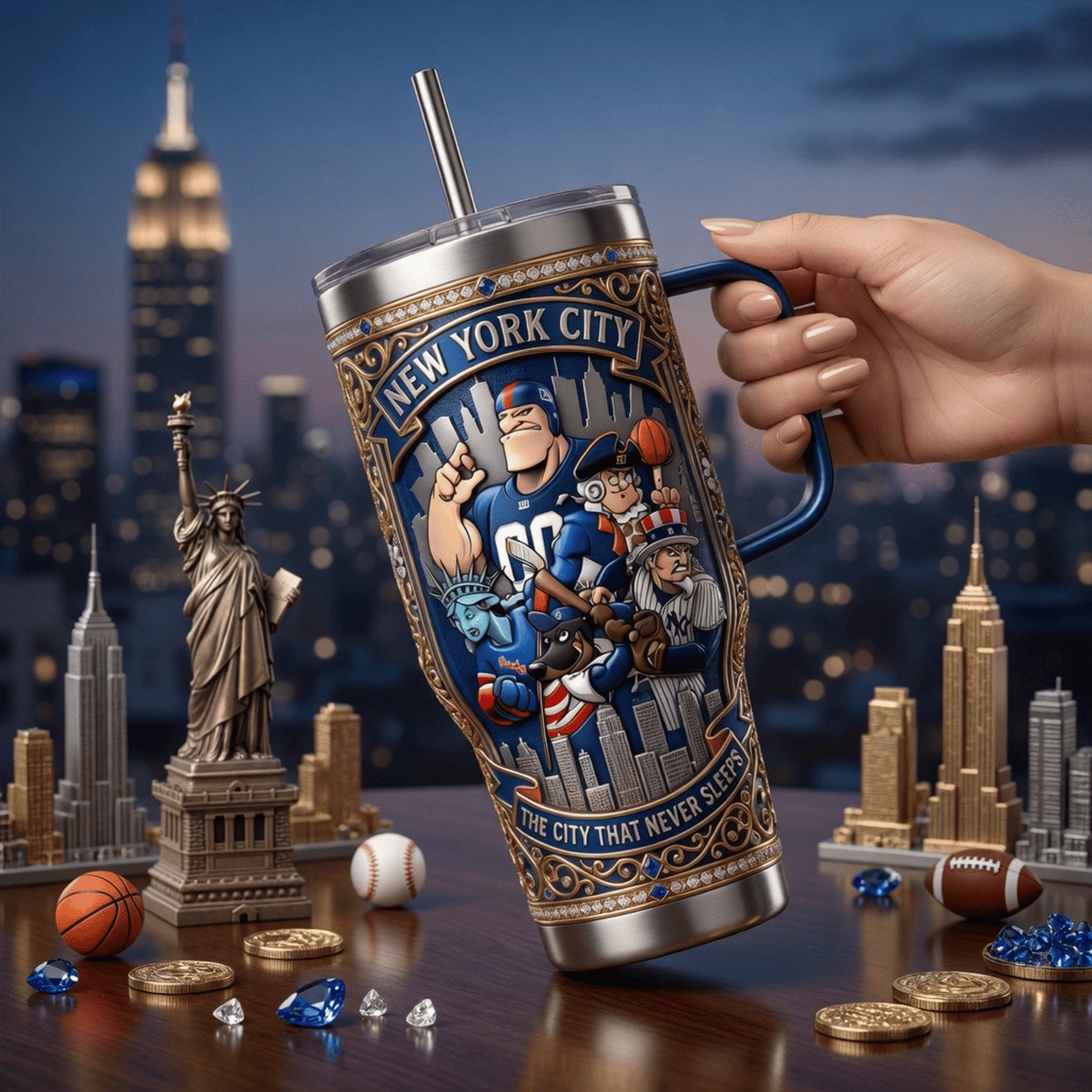 Premium NYCS 40oz Tumbler With Handle LNTH
