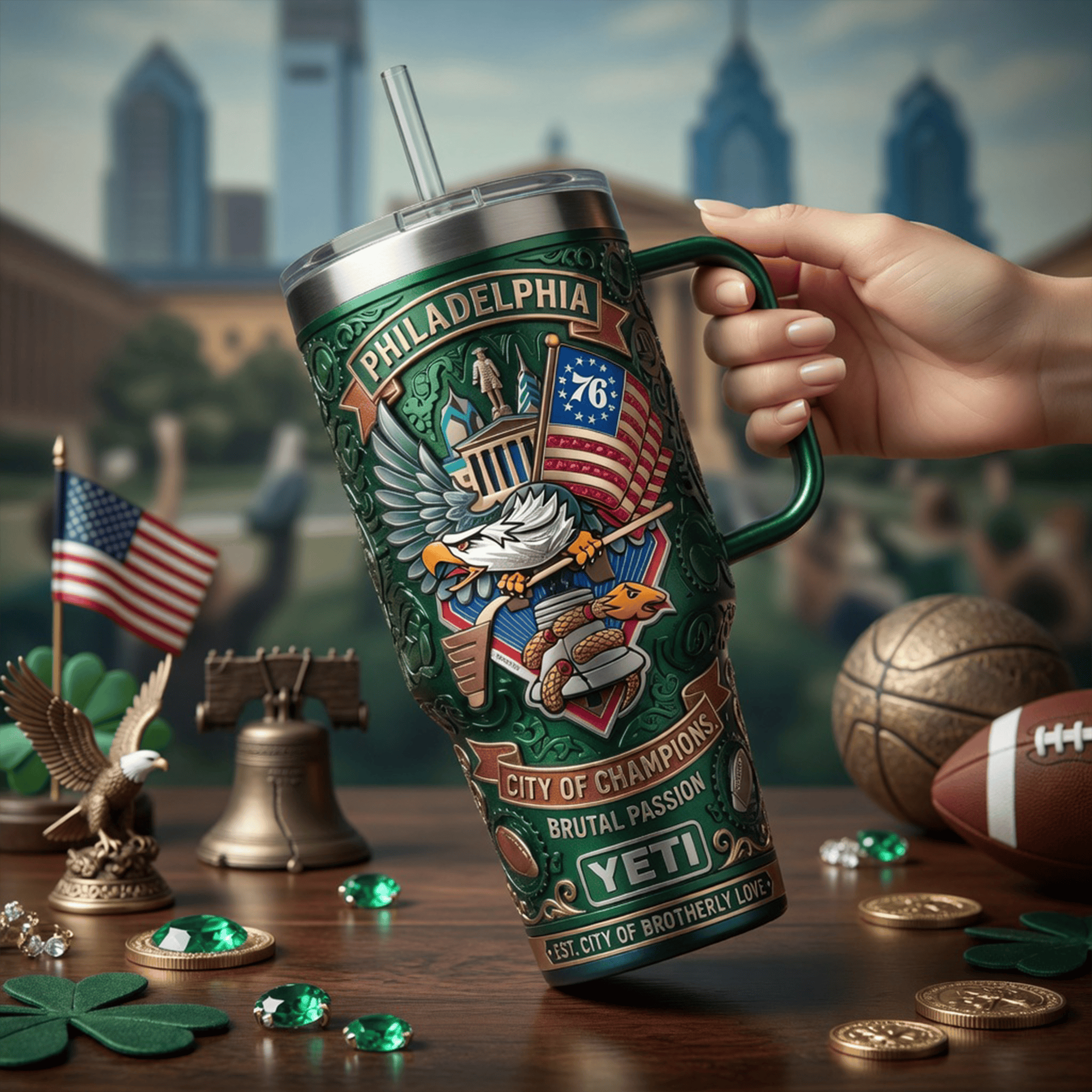 Premium PLDE 40oz Tumbler With Handle LNTH