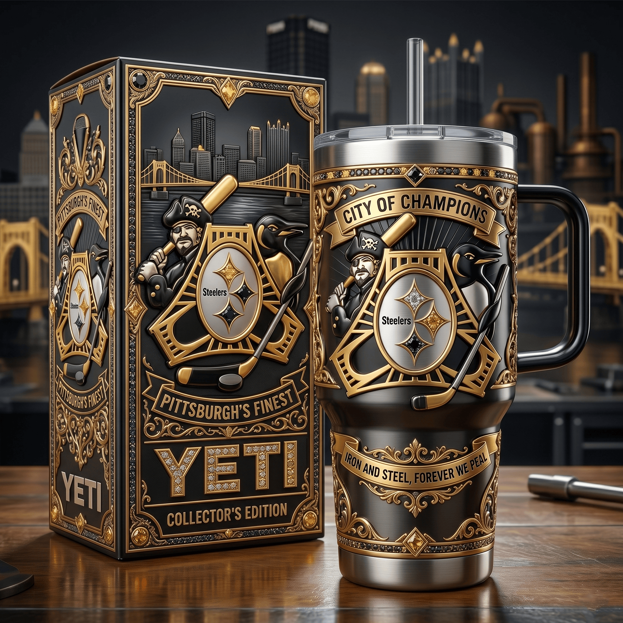 Premium PTBG 40oz Tumbler With Handle LNTH