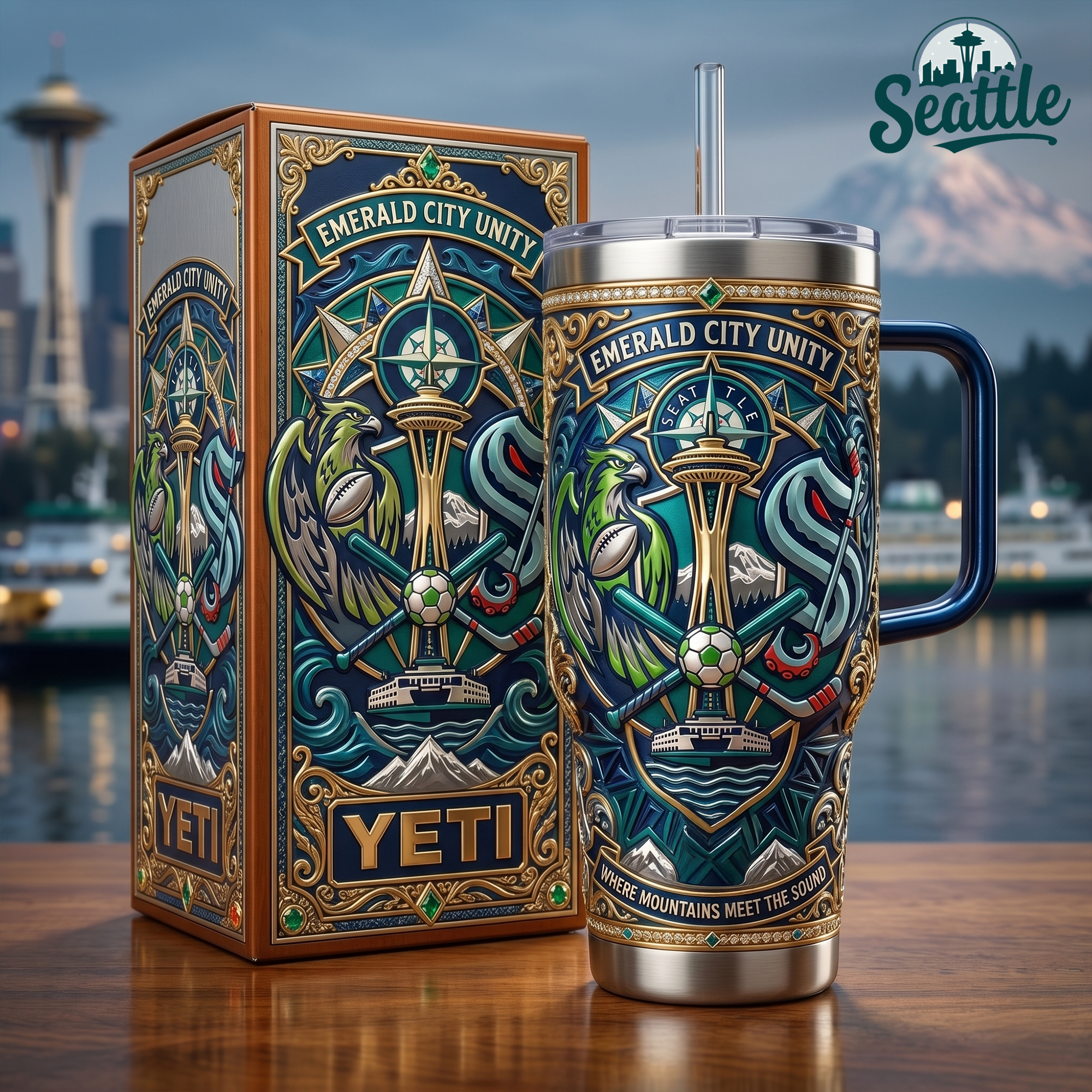 Premium STST 40oz Tumbler With Handle LNTH