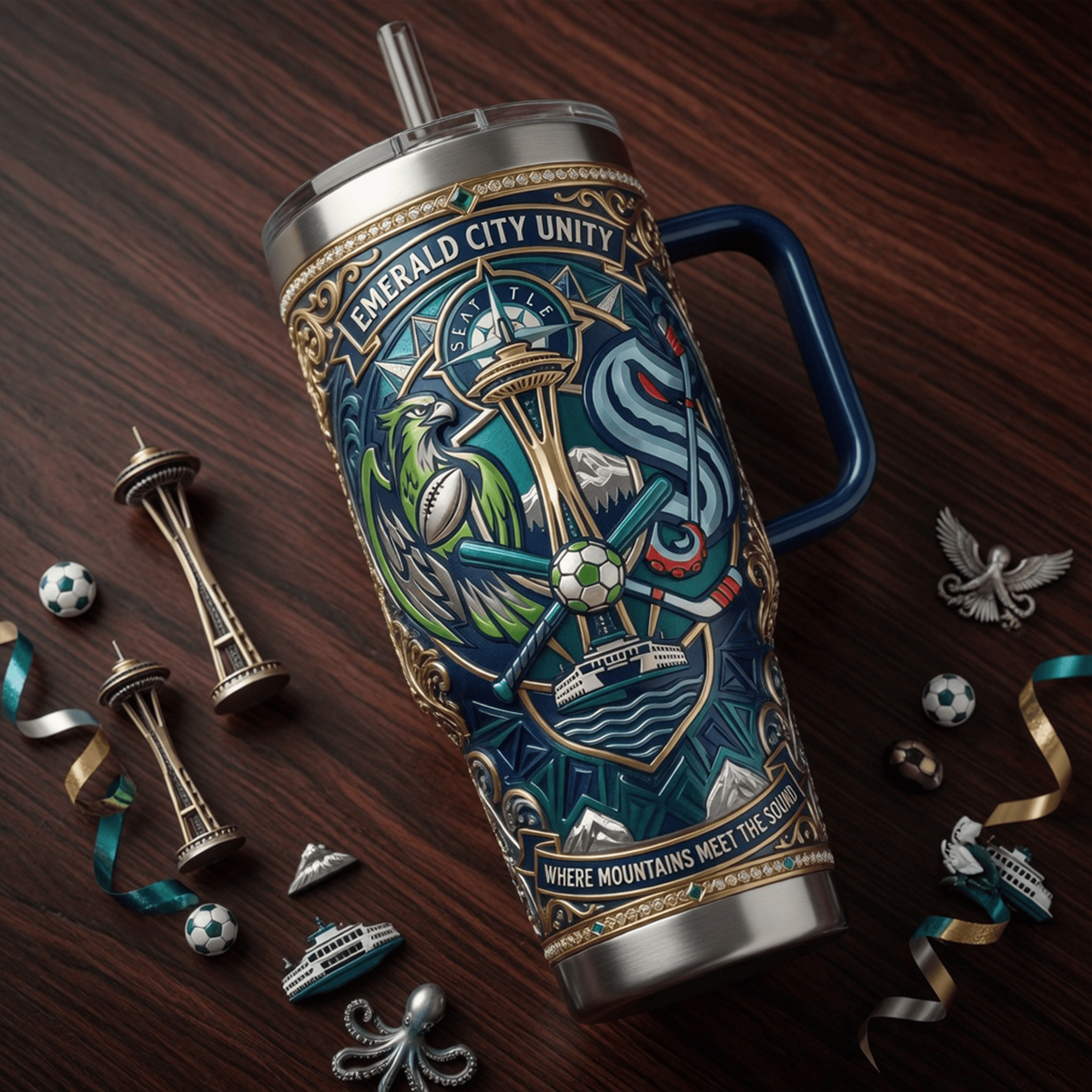 Premium STST 40oz Tumbler With Handle LNTH